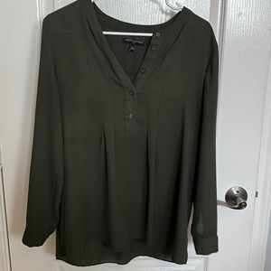 Hunter green loose blouse